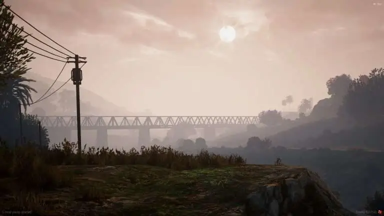 Hazy coastline