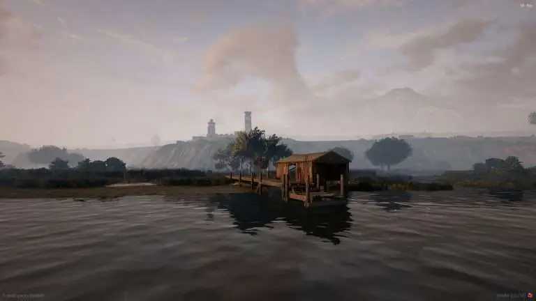 Hazy sunset over the water
