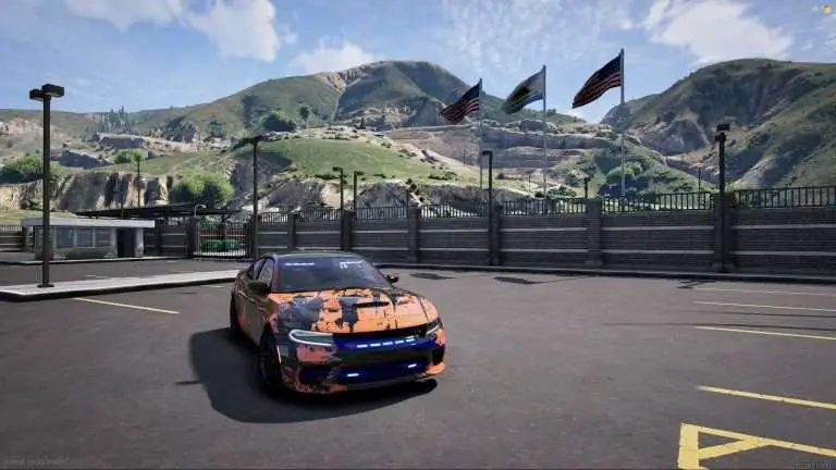Car at the hilltop overlook