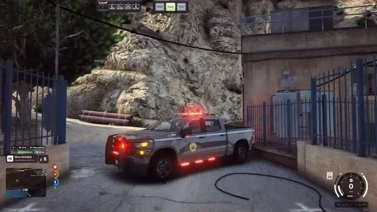 Patrol SUV with lights on at dusk