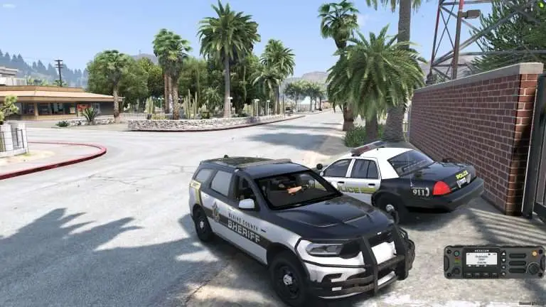 Patrol car on a bright day