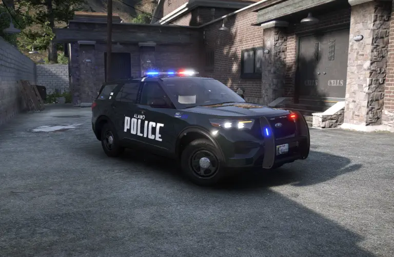 Police SUV at night