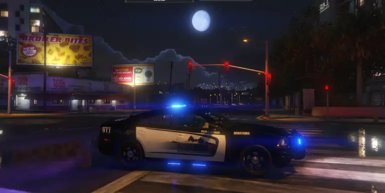 Patrol units under a full moon