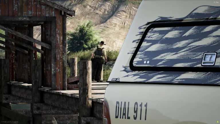 Close up of a work truck
