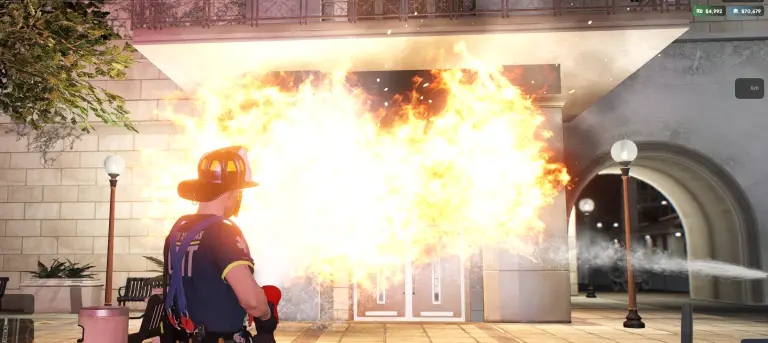 Explosion at a fire scene