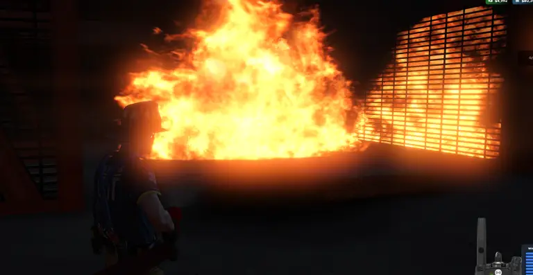 Vehicle fire at night
