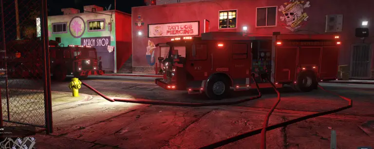 Fire engine at the station