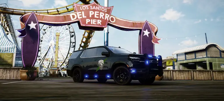 Patrol SUV at the pier